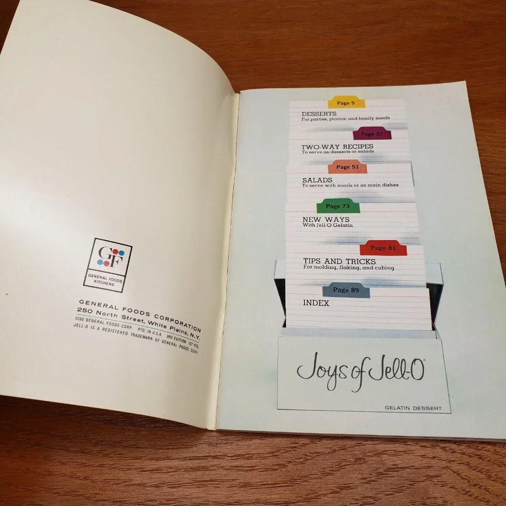 Joys of Jell-O Cookbook 3rd Edition 1st Printing Staple Bound Vintage Recipes